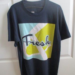 Adult Large FRESH Cotton T Tee Shirt Dark Navy Blue - Men or Women